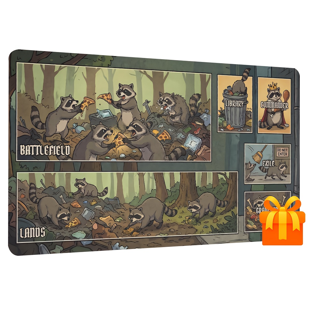 Gaming Accessories Brands - Brand Humorous Raccoon Game Mat 24X14