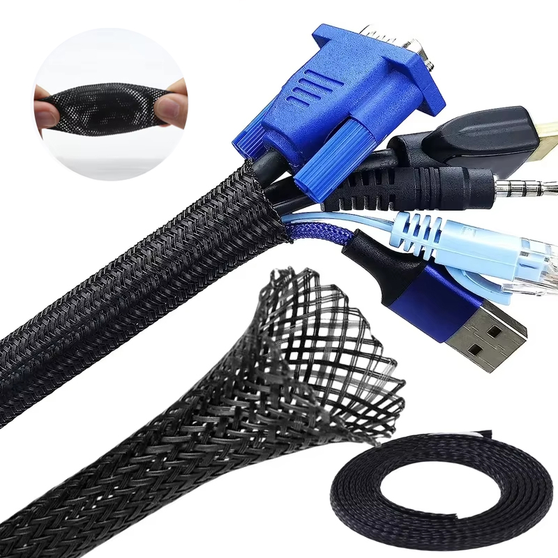 Cable Sleeve Braided - 2m PET Braided Cable Sleeve Expandable