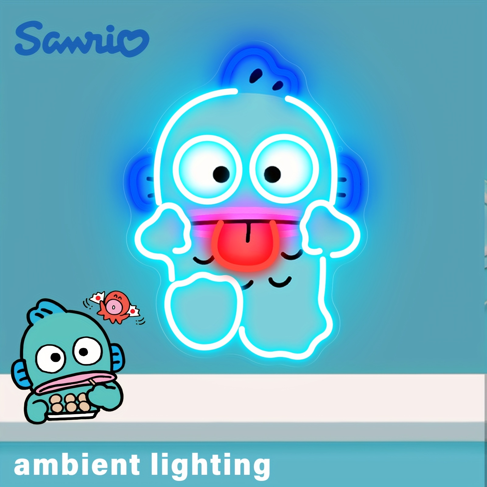 Gaming Accessories Bedroom - Cute Hangyodon Neon Sign USB LED