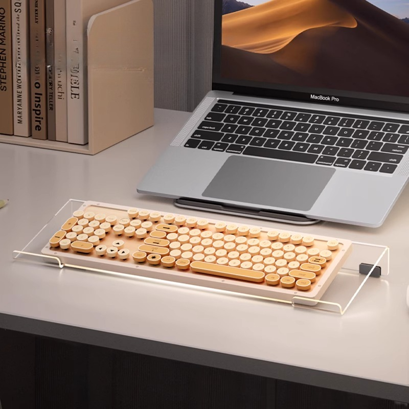 Gaming Accessories Organizer - Acrylic Keyboard Tray Stand Ergonomic Desktop