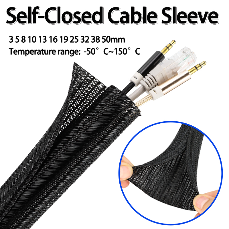 3/5/10m Black PET Braided Cabl - огляд і ціна Cable Sleeve Braided