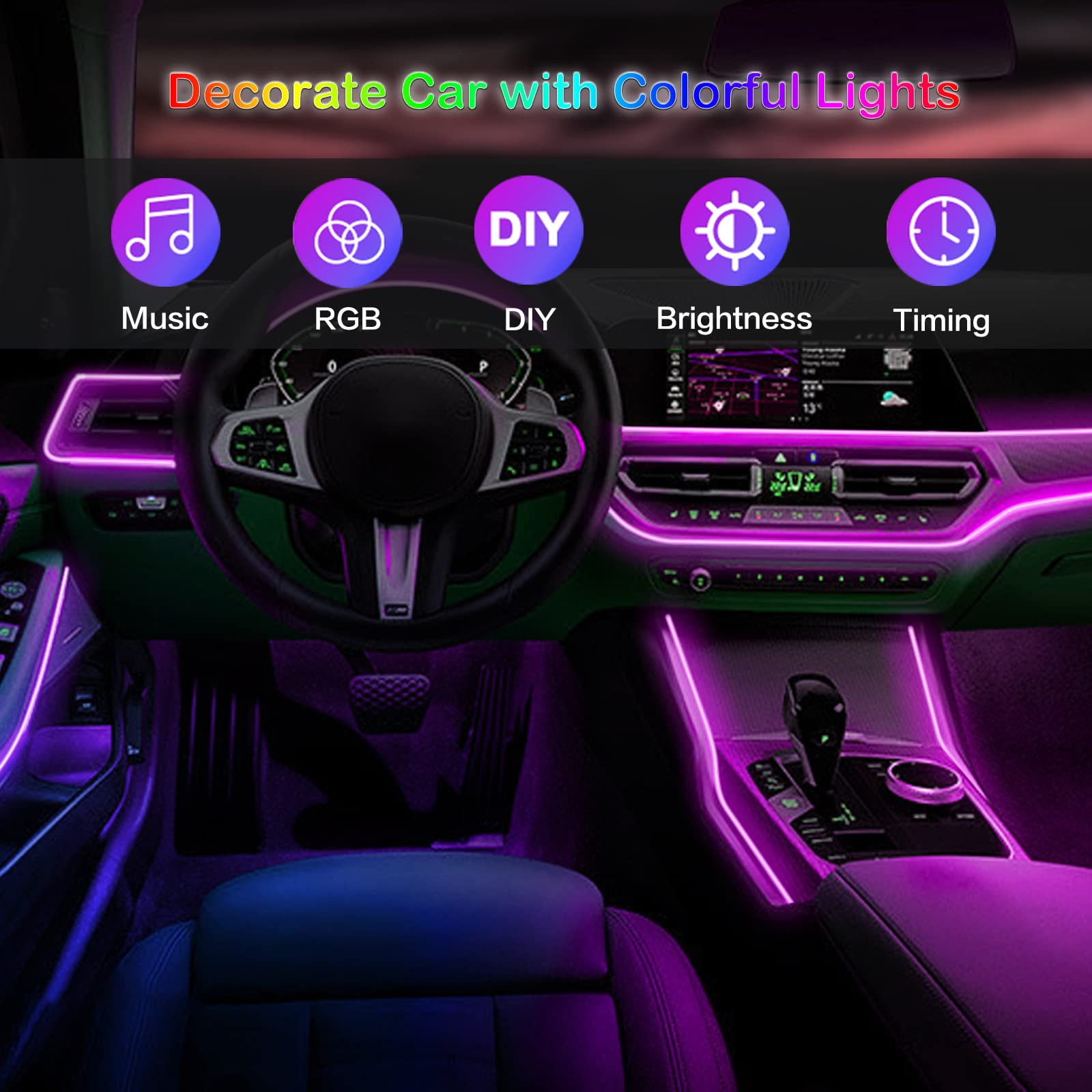 LED Car Interior Ambient Strip - огляд і ціна Rgb Hub Sync