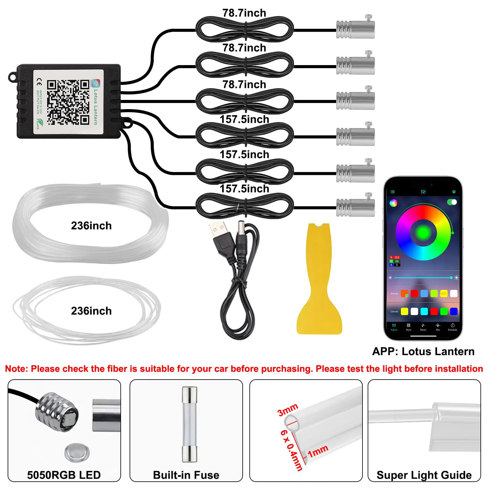 RGB LED Car Ambient Light Kit  - огляд і ціна Rgb Hub Sync