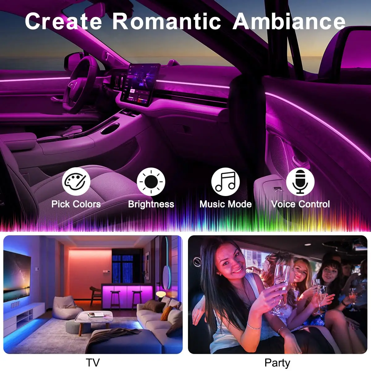 RGB LED Car Ambient Light Kit  - огляд і ціна Rgb Hub Sync