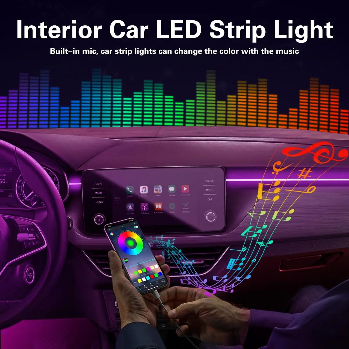 RGB LED Car Ambient Light Kit  - огляд і ціна Rgb Hub Sync