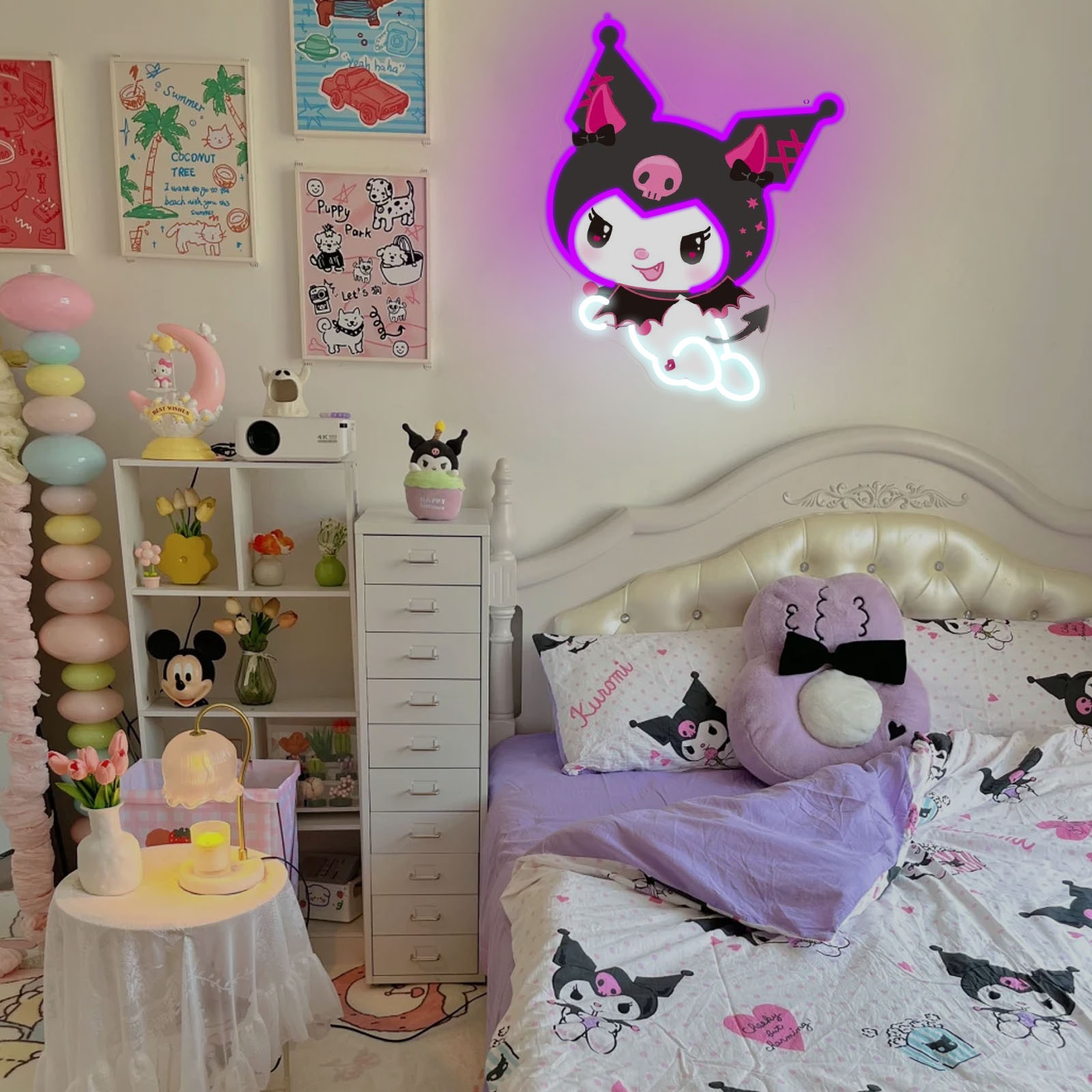 Kuromi LED Neon Sign Purple Gl - огляд і ціна Gaming Accessories Bedroom