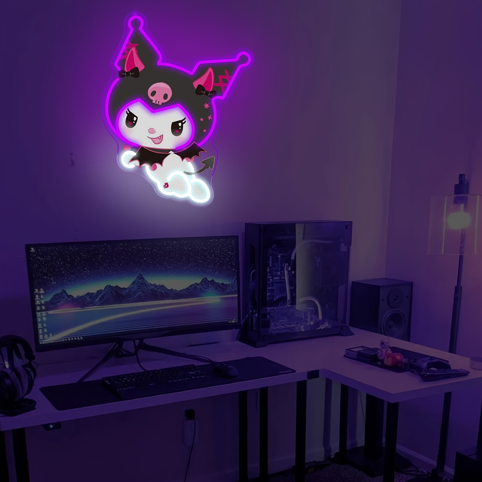 Kuromi LED Neon Sign Purple Gl - огляд і ціна Gaming Accessories Bedroom