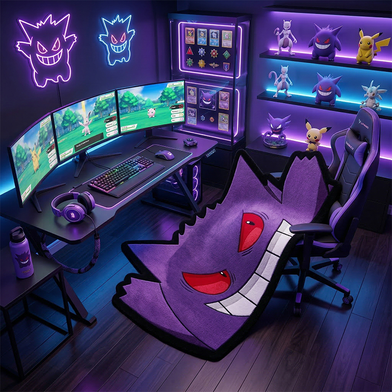 Pokemon Gengar Rug Cute Purple - огляд і ціна Gaming Accessories Bedroom