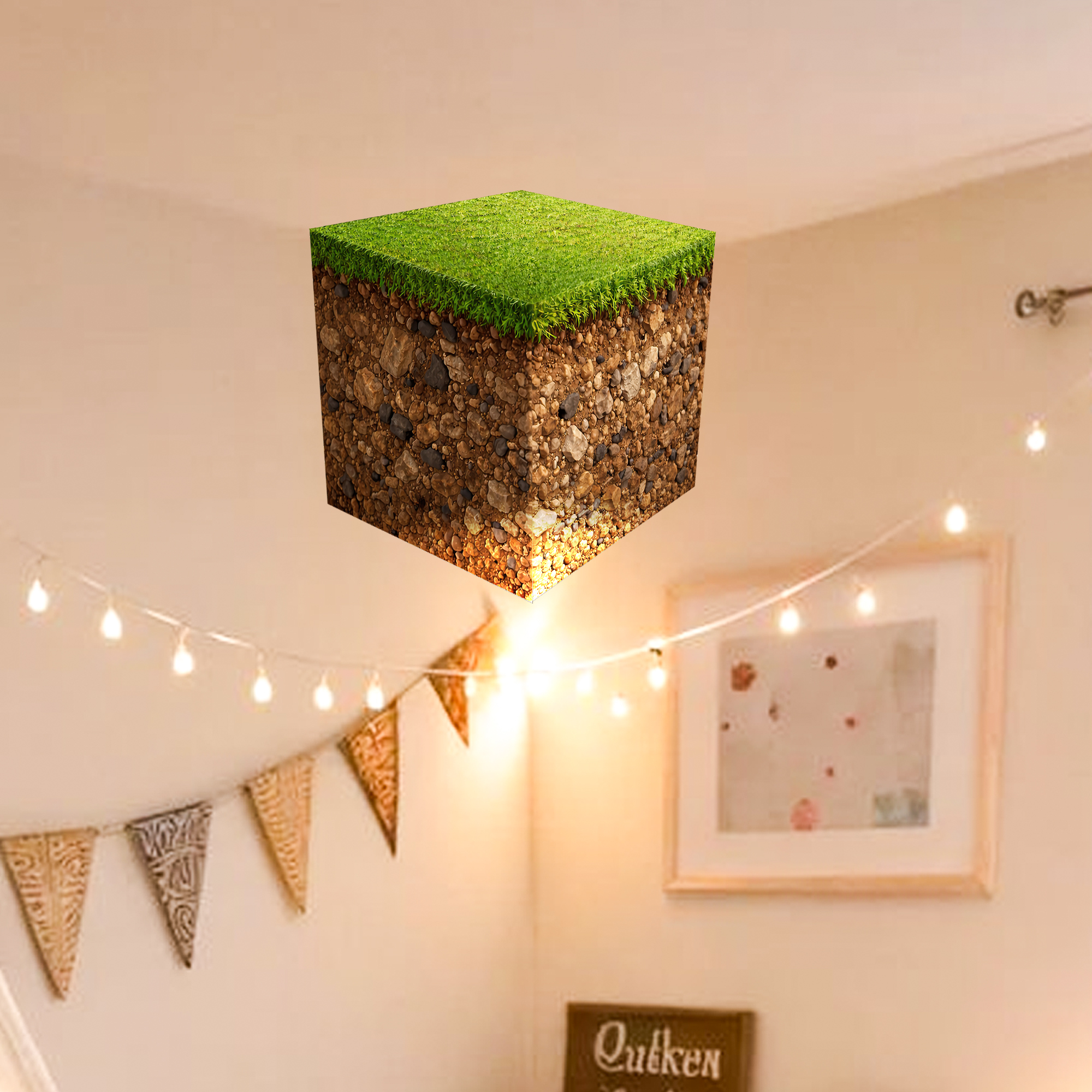 Realistic 3D Grass Cube Wall D - огляд і ціна Gaming Accessories Bedroom