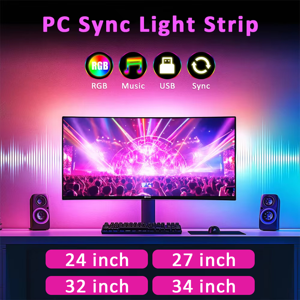 USB Computer Sync Light Strip  - огляд і ціна Gaming Accessories Bedroom
