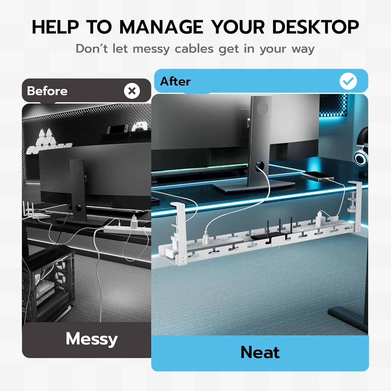 Extendable Under Desk Cable Ma - огляд і ціна Gaming Accessories Organizer