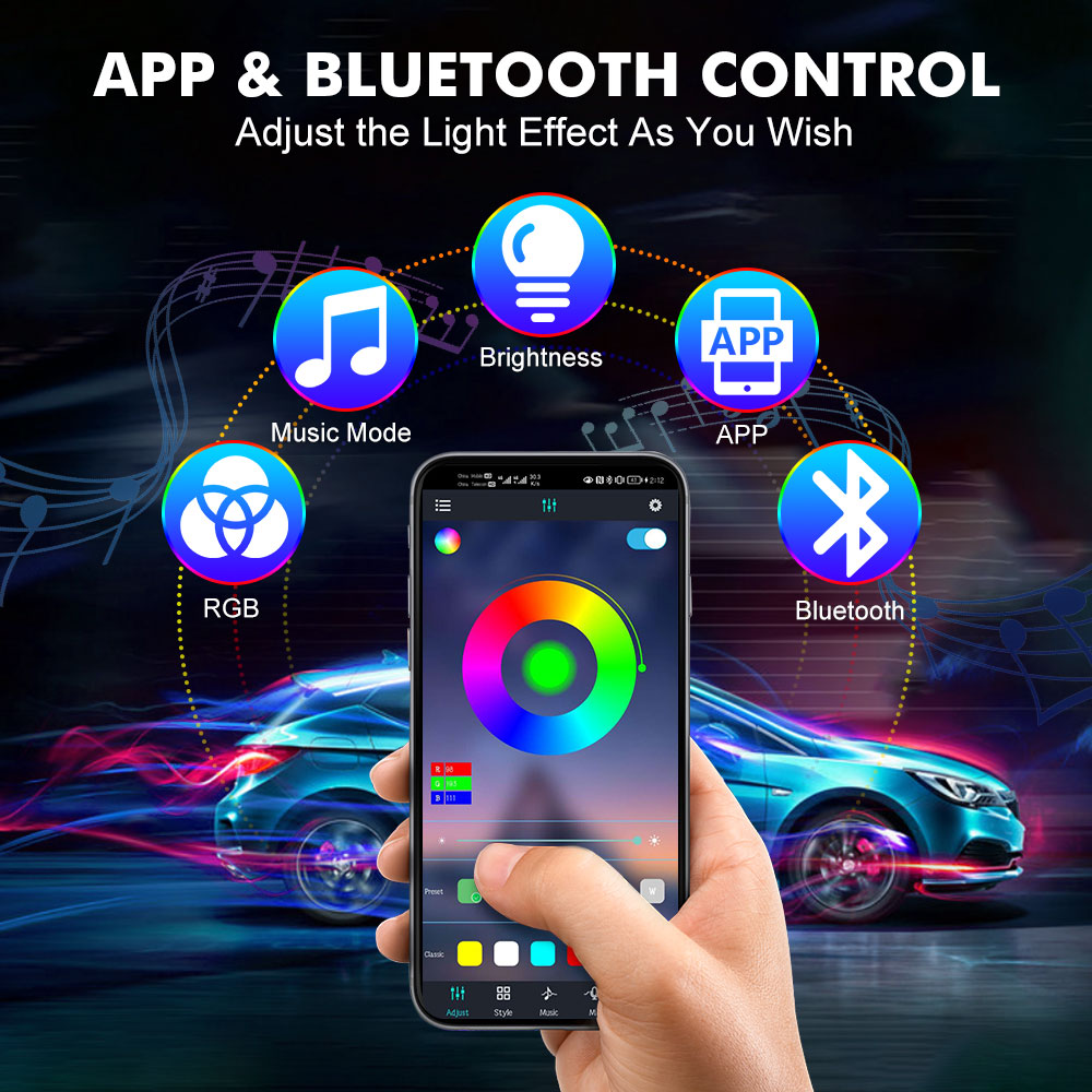 Neon LED Interior Car Light AP - огляд і ціна Rgb Hub Sync