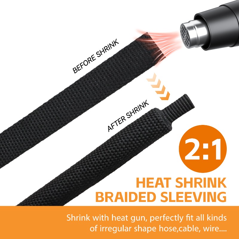 3/5Meters Black PET Braided Ca - огляд і ціна Cable Sleeve Braided