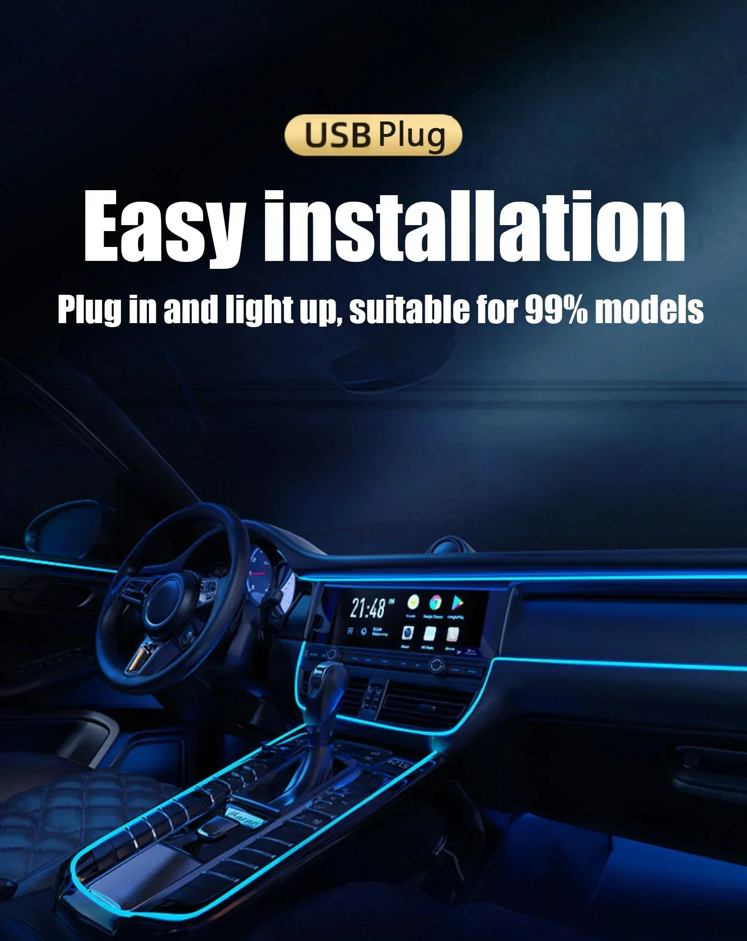 RGB Car Interior LED Light Str - огляд і ціна Rgb Hub Sync