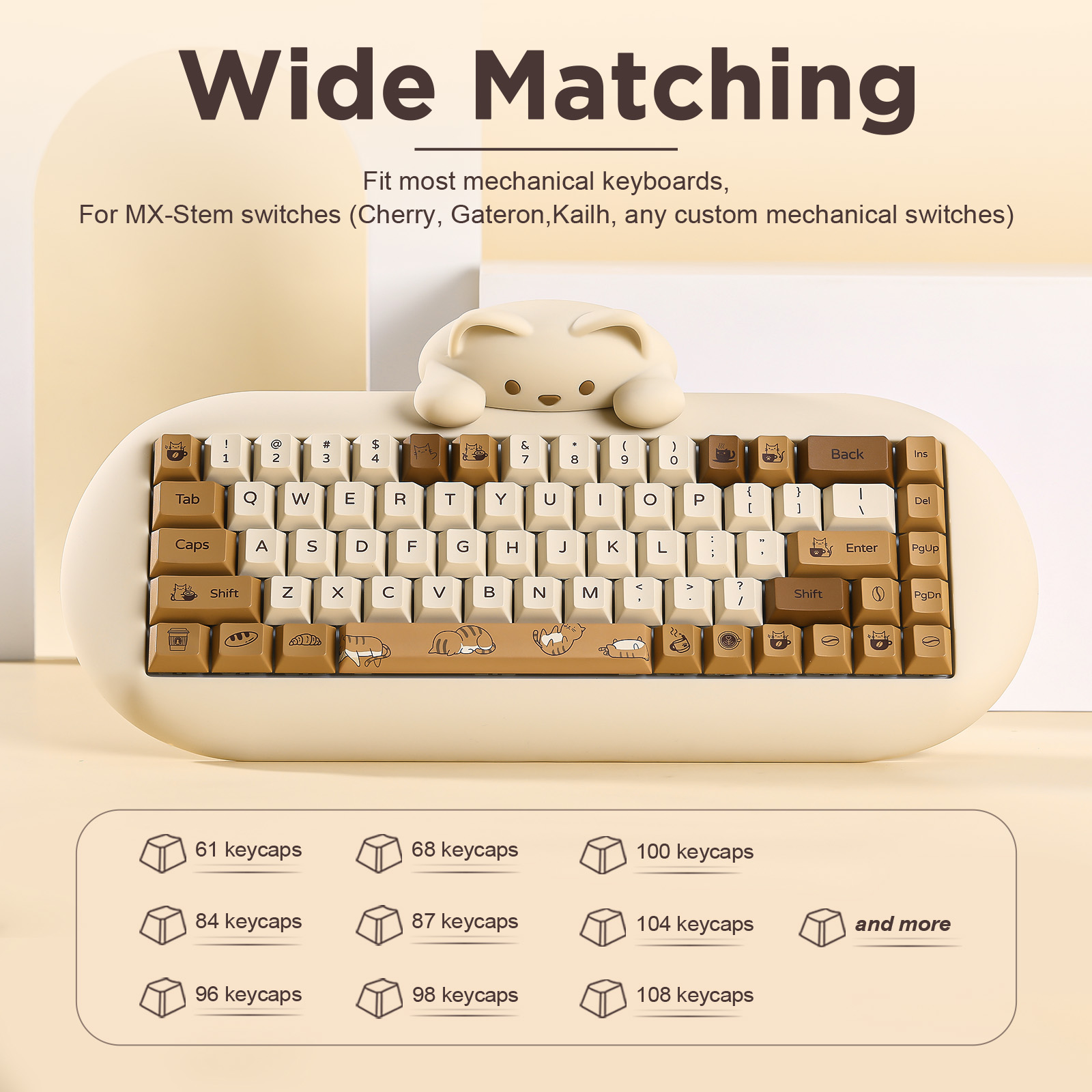 YUNZII Coffee Cat PBT Keycaps, - огляд і ціна Gaming Set Accessories