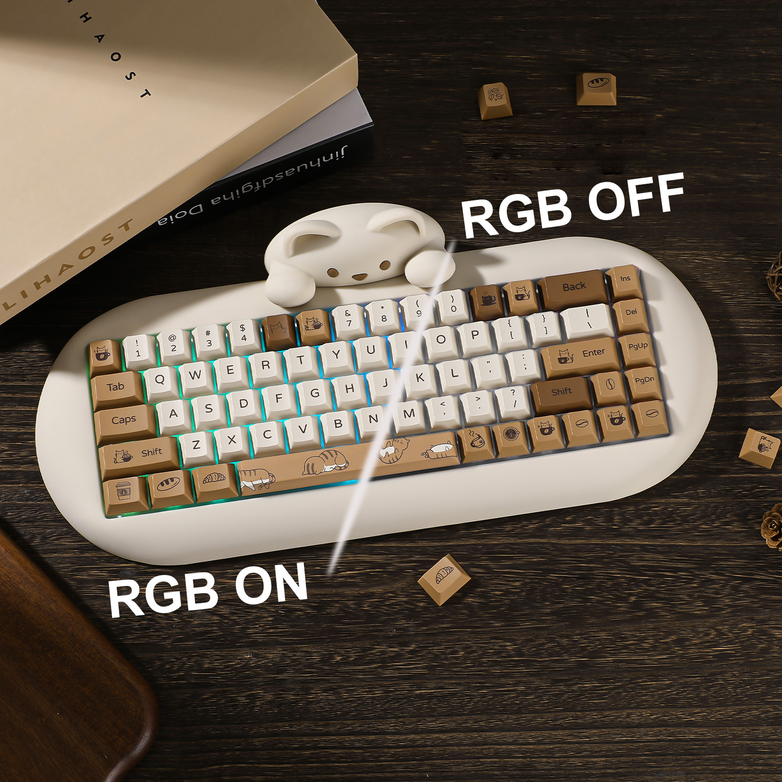 YUNZII Coffee Cat PBT Keycaps, - огляд і ціна Gaming Set Accessories