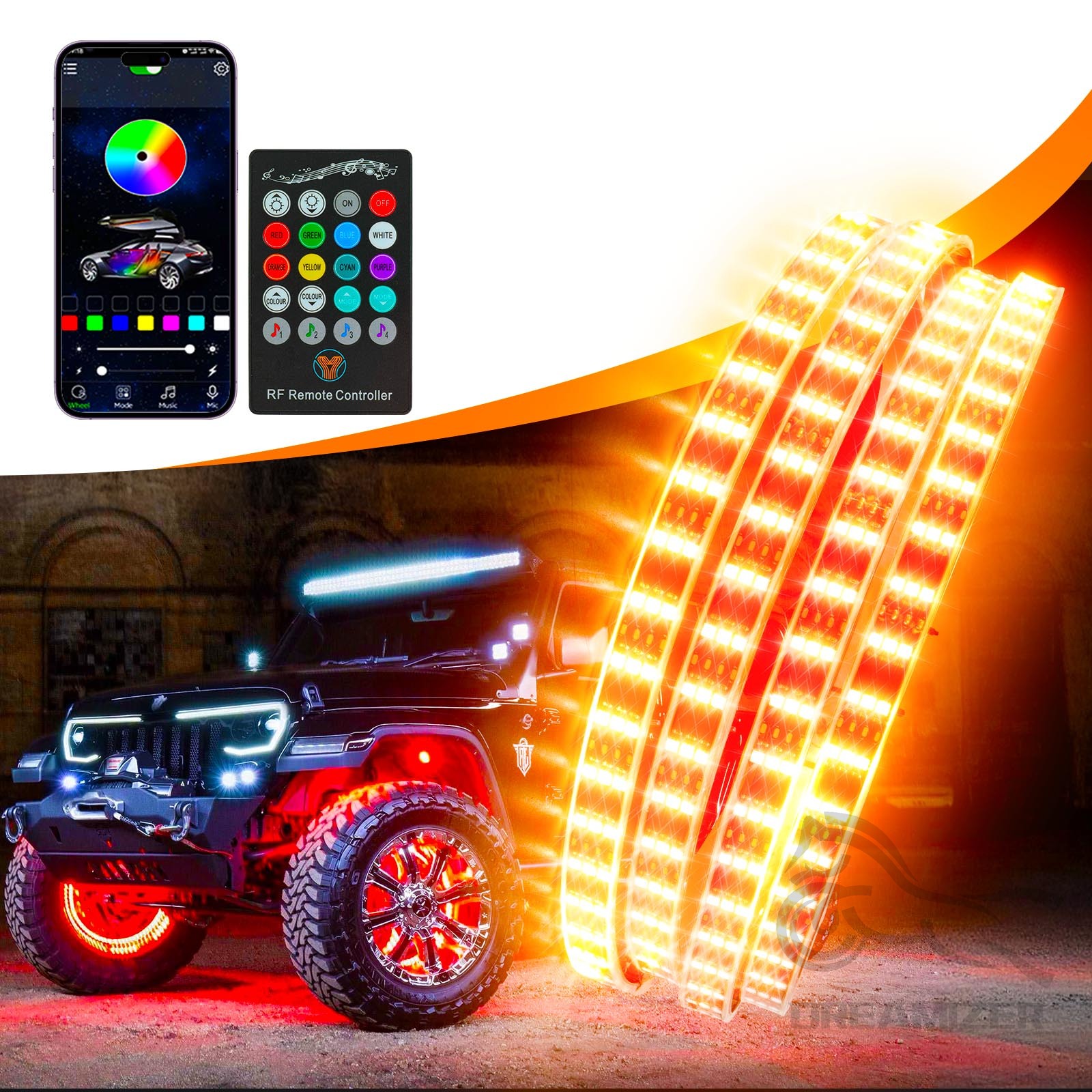 4Pcs Colorful Car Hub Lamp RGB - огляд і ціна Rgb Hub Sync